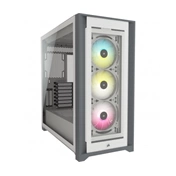 CORSAIR iCUE 5000X RGB Tempered Glass Mid-Tower ATX PC Smart Case White