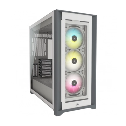 CORSAIR iCUE 5000X RGB Tempered Glass Mid-Tower ATX PC Smart Case White