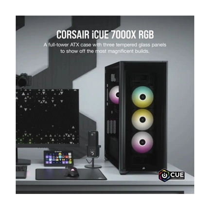 CORSAIR iCUE 7000X RGB Tempered Glass Full-Tower ATX PC Case — Black