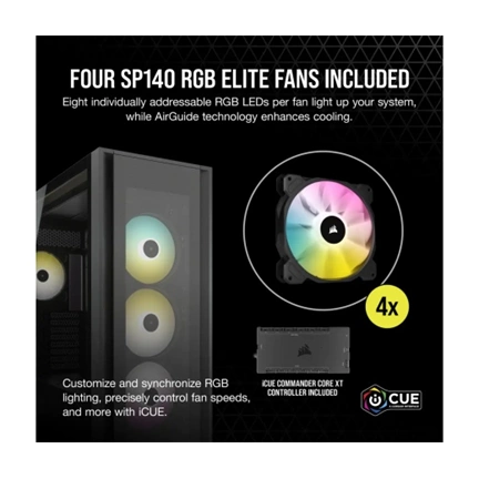 CORSAIR iCUE 7000X RGB Tempered Glass Full-Tower ATX PC Case — Black