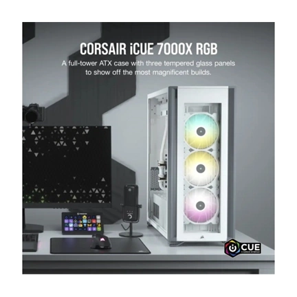 CORSAIR iCUE 7000X RGB Tempered Glass Full-Tower ATX PC Case — White