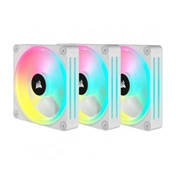 CORSAIR iCue Link QX120 RGB 120mm PWM PC Fans Starter Kit with iCue Link System Hub - White CORSAIR iCue Link QX120 RGB 120mm PWM PC Fans Starter Kit with iCue Link System Hub - White