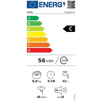 Candy TCA463D3-S felültöltős mosógép