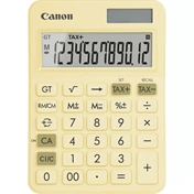 Canon LS-125KB számológép, napelemes + elemes, pasztellsárga