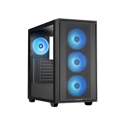 Chieftec Hunter 3 számítógépház - edzett üveg, 4db ARGB ventilátor