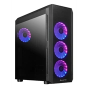 Chieftec Scorpion 4 USB-C Gen2x2 számítógépház - edzett üveg, 4db ARGB ventilátor