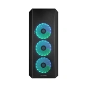Chieftec Scorpion 4 USB-C Gen2x2 számítógépház - edzett üveg, 4db ARGB ventilátor