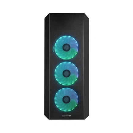 Chieftec Scorpion 4 USB-C Gen2x2 számítógépház - edzett üveg, 4db ARGB ventilátor
