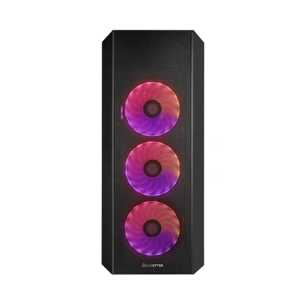 Chieftec Scorpion 4 USB-C Gen2x2 számítógépház - edzett üveg, 4db ARGB ventilátor