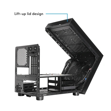 Chieftec The Cube számítógépház - Micro-ATX, egyedi Hi-Fi dizájn, 200mm-es PWM ventilátor