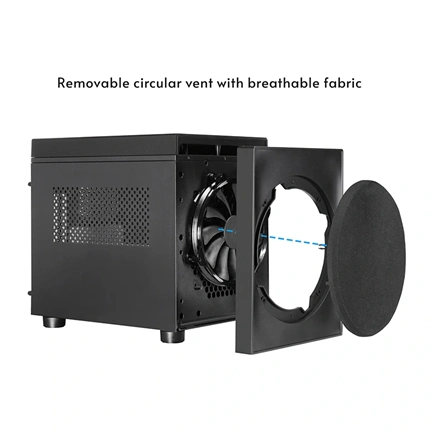 Chieftec The Cube számítógépház - Micro-ATX, egyedi Hi-Fi dizájn, 200mm-es PWM ventilátor