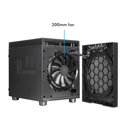 Chieftec The Cube számítógépház - Micro-ATX, egyedi Hi-Fi dizájn, 200mm-es PWM ventilátor