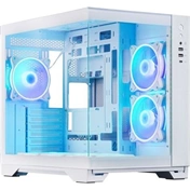 Chieftec Visio White számítógépház - kétkamrás dizájn, edzett üveg elő- és oldallap, 6 db 120mm-es ARGB ventilátor