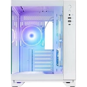 Chieftec Visio White számítógépház - kétkamrás dizájn, edzett üveg elő- és oldallap, 6 db 120mm-es ARGB ventilátor