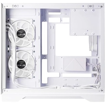 Chieftec Visio White számítógépház - kétkamrás dizájn, edzett üveg elő- és oldallap, 6 db 120mm-es ARGB ventilátor
