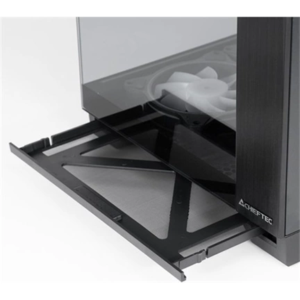 Chieftec Visio számítógépház - kétkamrás dizájn, edzett üveg elő- és oldallap, 6 db 120mm-es ARGB ventilátor