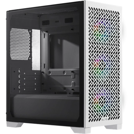 Cooler Master Elite 302 számítógépház - Micro-ATX, elöl 3db 120mm-es ARGB ventilátor, fehér