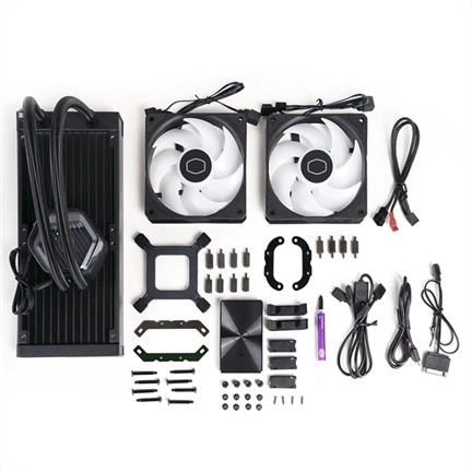 Cooler Master MasterLiquid 240 Atmos komplett vízhűtőrendszer, ARGB, fekete