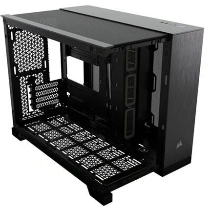 Corsair 2500X Micro ATX kétkamrás toronyház – fekete/obszidián alumínium