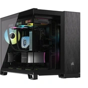 Corsair 2500X Micro ATX kétkamrás toronyház – fekete/obszidián alumínium