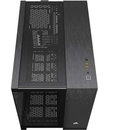 Corsair 2500X Micro ATX kétkamrás toronyház – fekete/obszidián alumínium