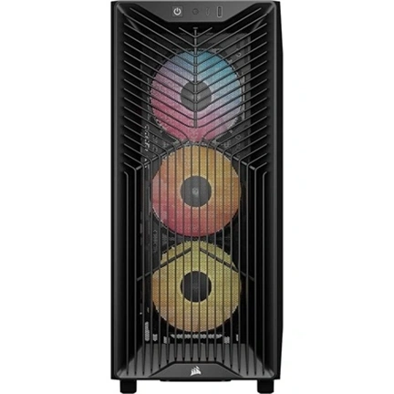 Corsair 3200D RS ARGB számítógépház - ATX, edzett üveg, 3db RS120 ARGB ventilátor, fekete
