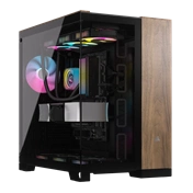 Corsair 6500X közepes méretű, kétkamrás toronyház – fekete/diófa