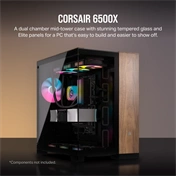Corsair 6500X közepes méretű, kétkamrás toronyház – fekete/diófa