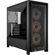 Corsair Frame 4000D RS Wood számítógépház - valódi fa előlap, E-ATX, 4db RS120 PWM ventilátor, fekete/diófa