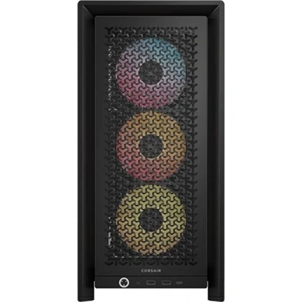 Corsair Frame 4000D RS Wood számítógépház - valódi fa előlap, E-ATX, 4db RS120 PWM ventilátor, fekete/diófa