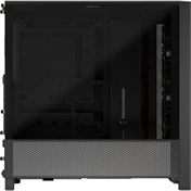 Corsair Frame 4000D RS Wood számítógépház - valódi fa előlap, E-ATX, 4db RS120 PWM ventilátor, fekete/diófa