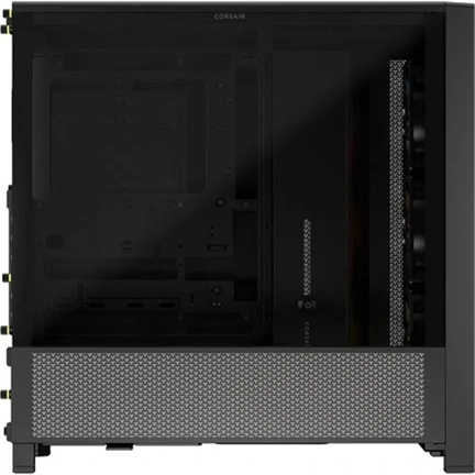 Corsair Frame 4000D RS Wood számítógépház - valódi fa előlap, E-ATX, 4db RS120 PWM ventilátor, fekete/diófa