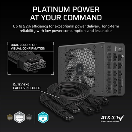Corsair HX1200i 2025 tápegység - 1200W, moduláris, ATX3.1, PCIe5.1, 80 Plus Platinum Corsair HX1200i 2025 tápegység - 1200W, moduláris, ATX3.1, PCIe5.1, 80 Plus Platinum