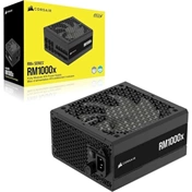 Corsair RM1000x Shift tápegység - 1000W, oldalt elhelyezett csatlakozók, ventilátorvezérlő, moduláris, ATX 3.1, PCIe 5.1
