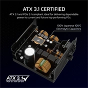 Corsair RM850x  tápegység - 850W, teljesen moduláris, ATX 3.1, PCIe 5.1 támogatás