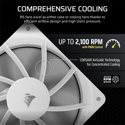 Corsair RS120 – 120mm PWM ventilátor – fehér