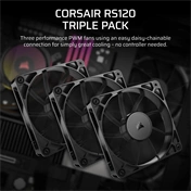 Corsair RS120 – 120mm PWM ventilátor tripla csomag – fekete