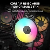 Corsair RS120 ARGB – 120mm PWM ventilátor – fekete