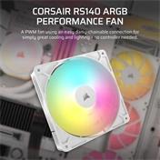 Corsair RS140 ARGB – 140mm PWM ventilátor – fehér