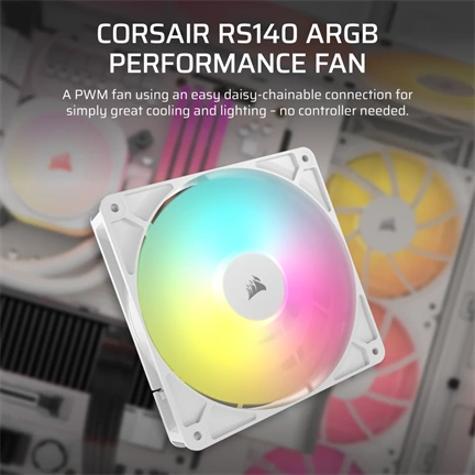 Corsair RS140 ARGB – 140mm PWM ventilátor – fehér