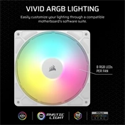 Corsair RS140 ARGB – 140mm PWM ventilátor – fehér