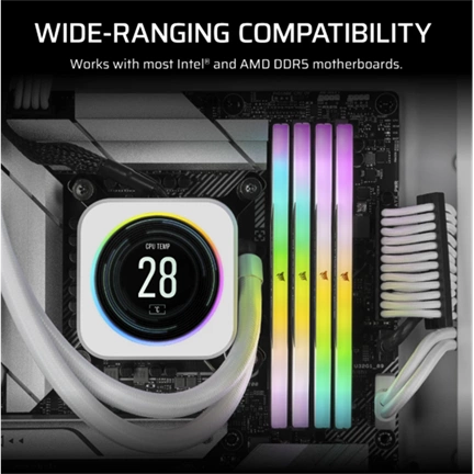 Corsair Vengence RGB DDR5 fényerősítő készlet - fehér