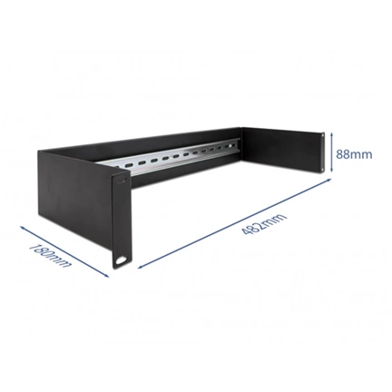 DELOCK 19" DIN sín panel 2U fekete