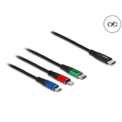 DELOCK 3in1 töltőkábel USB Type-C > Lightning / MicroUSB / USB Type-C 1m