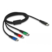 DELOCK 3in1 töltőkábel USB Type-C > Lightning / MicroUSB / USB Type-C 1m