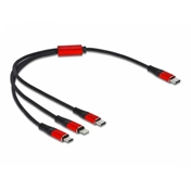 DELOCK 3in1 töltőkábel USB Type-C > Lightning / MicroUSB / USB Type-C 30cm