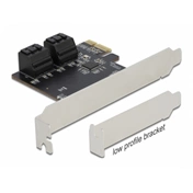 DELOCK 4 portos SATA PCI Express x1 Kártya - alacsony profilú formatényező