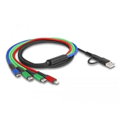 DELOCK 4in1 töltőkábel USB Type-A+USB-C > Lightning / micro-USB / 2x USB Type-C 1,2m