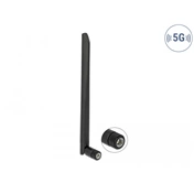 DELOCK 5G 3,4-3,8 GHz antenna SMA apa 5dBi 20cm hosszú kétirányú billenő csatlakozással hajlékony fekete anyaggal