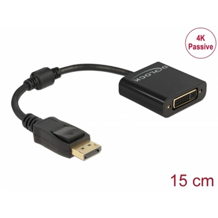 DELOCK Adapter DisplayPort 1.2 apa / DVI anya 4K passzív fekete